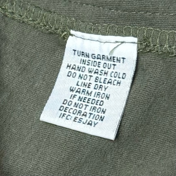 Willi Smith Green Metallic Beaded Embellished Cap Sleeve Cotton T-shirt Small - Picture 9 of 12